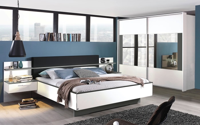 Schlafzimmer Elissa 01 in weiß/graphit, Schrankbreite ca. 280 cm, Liegefläche ca. 180 x 200 cm-01