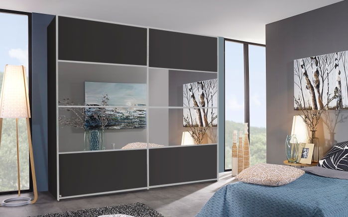 Schwebeturenschrank Juwel In Graphit Spiegel B H Ca 240 X 223 Cm