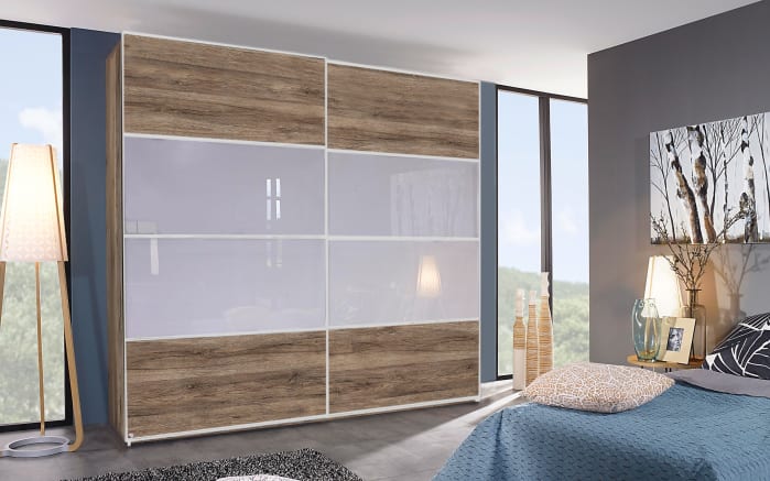 Schwebeturenschrank Juwel In Eiche Sanremo Dunkel Nachbildung Farbglas Seidengrau B H Ca 240 X 223 Cm Online Bei Hardeck Kaufen Wohnwand in eiche san remo dekor 291cm breit astovias. hardeck