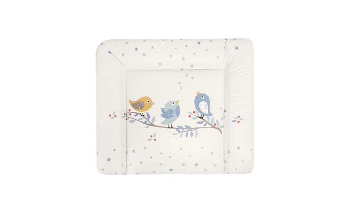 Wickelauflage Softy in weiß mit Motiv Bluebird, Größe: ca. 65 x 75 cm