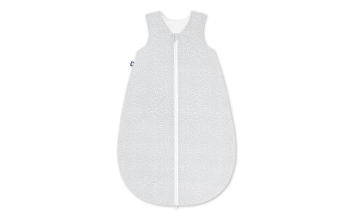 Jersey Sommerschlafsack in grau mit weißen Sternen, Länge ca. 74 cm-01