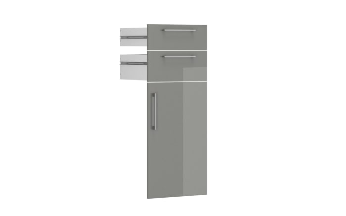Schubladen-Türen-Set Homebase, kieselgrau Hochglanz, 41,6 cm-01