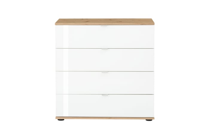 Kommode Fonte, Asteiche-Nachbildung/weiß, 81 x 82 cm -02