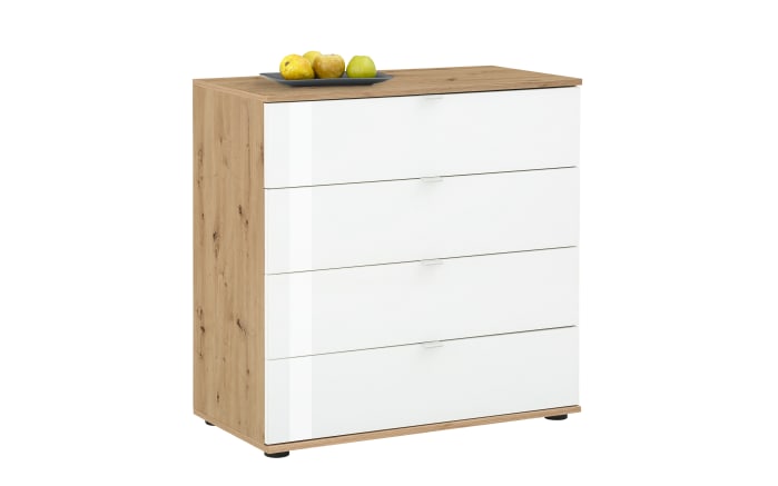Kommode Fonte, Asteiche-Nachbildung/weiß, 81 x 82 cm -03