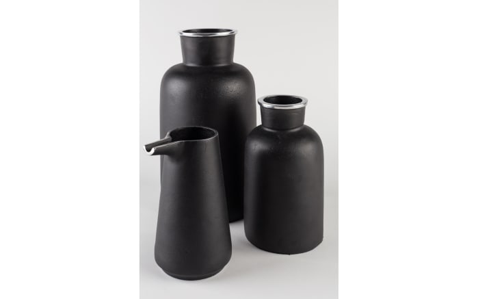 Vase Farma M aus Aluminium in schwarz, 23 cm -05