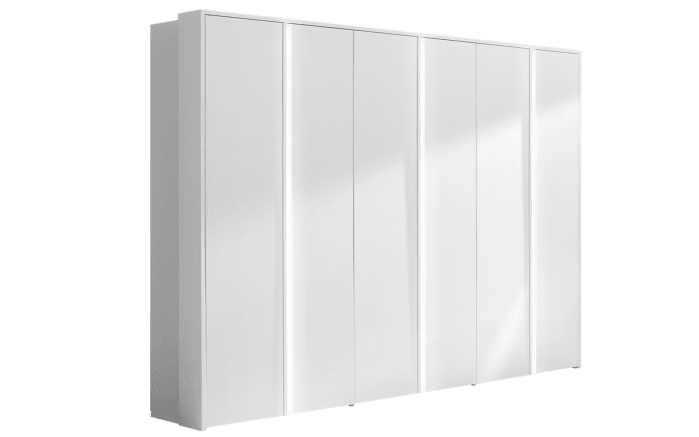 Falttürenkleiderschrank Multi-Forma in Hochglanz reinweiß, Breite ca. 302 cm-01