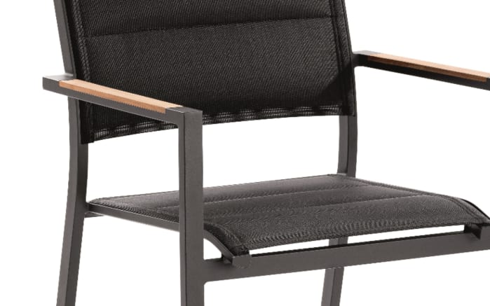 Garten-Stuhl Nantes in schwarz, Gestell Aluminium in schwarz-02