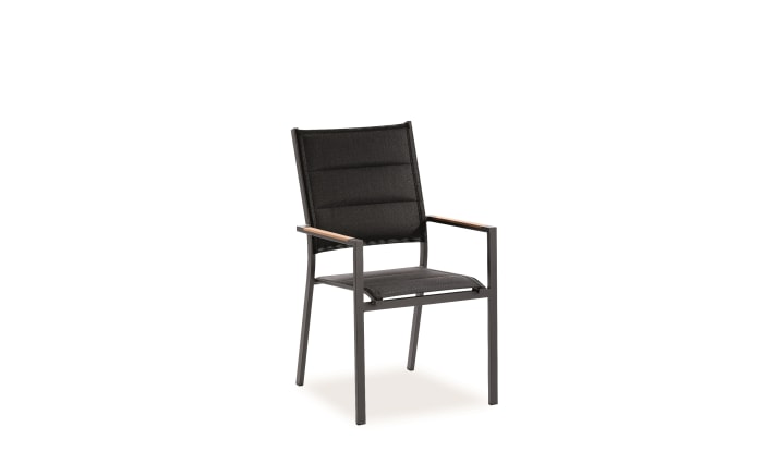 Garten-Stuhl Nantes in schwarz, Gestell Aluminium in schwarz-01