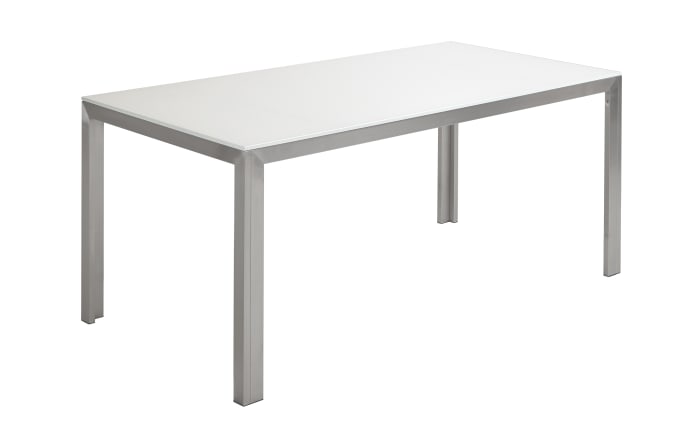 Tisch Messina in weiß, Gestell in Edelstahl-01