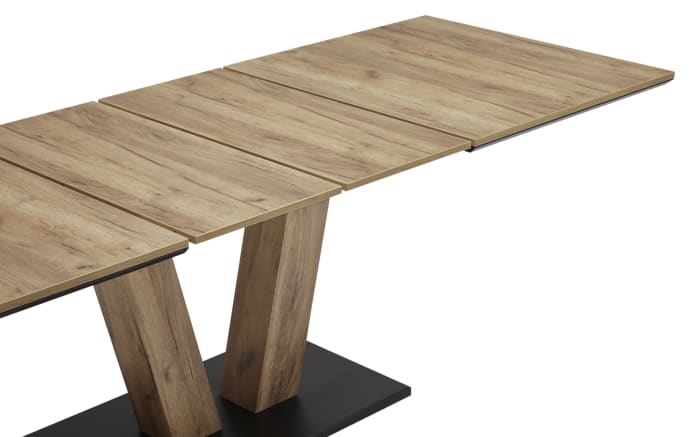 Ausziehtisch Milton in Struktureiche terra-Nachbildung, mit Säulengestell-02