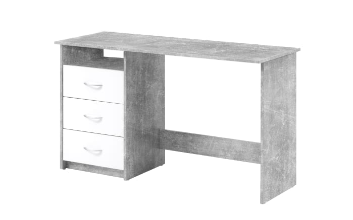 Schreibtisch Adria in Betonfarbig/weiß Matt-01