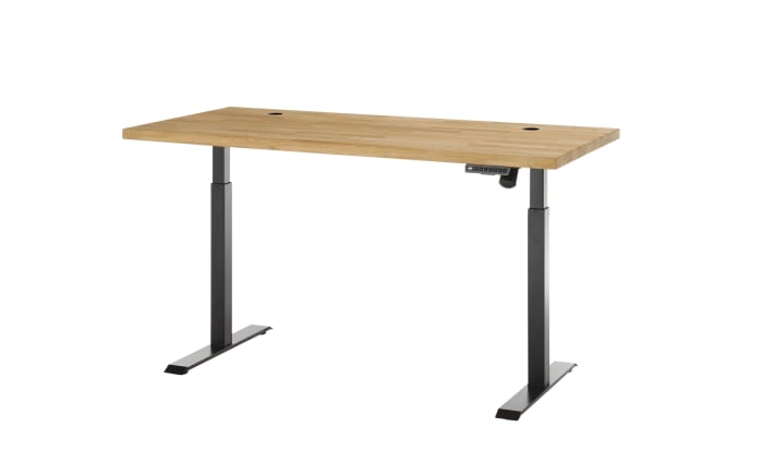 E-Schreibtisch-Set Toulouse in schwarz/Eiche massiv-01