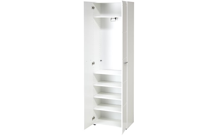 Garderobenschrank Adana In Weiss Hochglanz 59 X 197 X 37 Cm Online Bei Hardeck Kaufen 1 schublade mit schalengriff aus metall. garderobenschrank adana in weiss hochglanz 59 x 197 x 37 cm