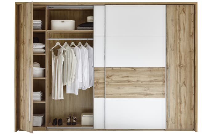 Kleiderschrank San Marino In Weiss Wildeiche Optik Online Bei Hardeck Kaufen Dezente kleiderschränke mit weißen hochglanzoberflächen und verspiegelten elementen halten sich mit ihrem schlichten design zurück und unterstreichen den geradlinigen stil. kleiderschrank san marino in weiss wildeiche optik