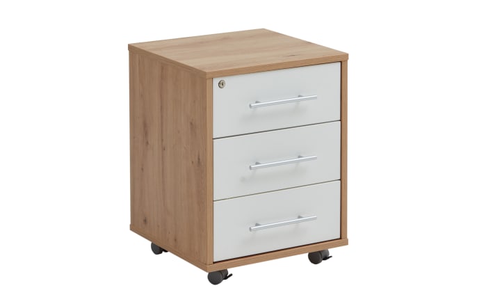 Rollcontainer Pronto in Artisan Oak Nachbildung-weiß Matt-01