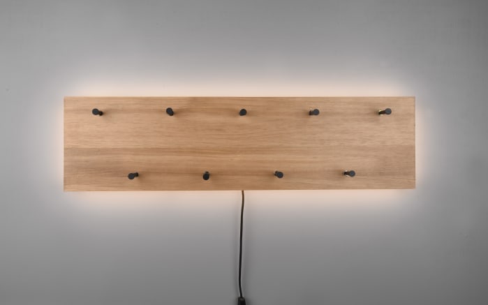 Wandgarderobe Romy in Holz Nachbildung, mit LED Stripe-03