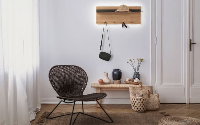 Wandgarderobe Romy II in Holz Nachbildung, mit LED Stripe-08
