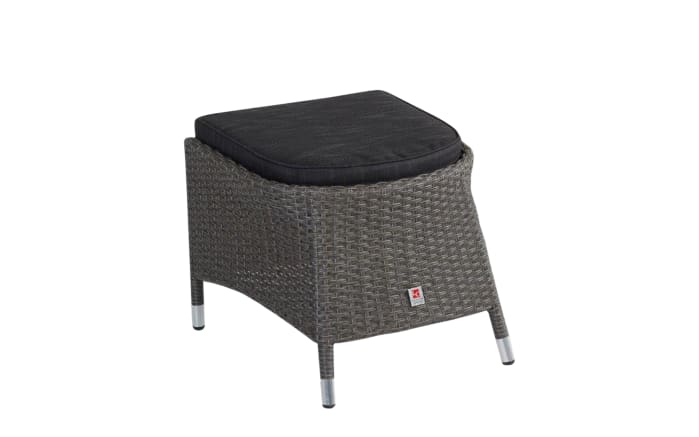 Garten-Hocker Moros, Geflecht Polyrattan grey-mix 
