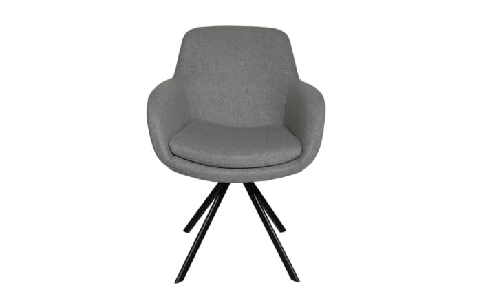 Stuhl Tavia in grau, mit Stativgestell aus Eisen