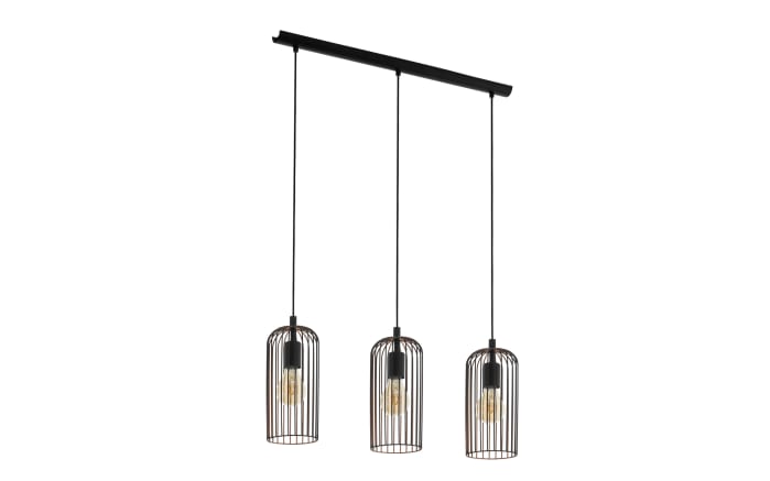 Pendelleuchte Roccamena, schwarz, 3-flammig, 73 cm