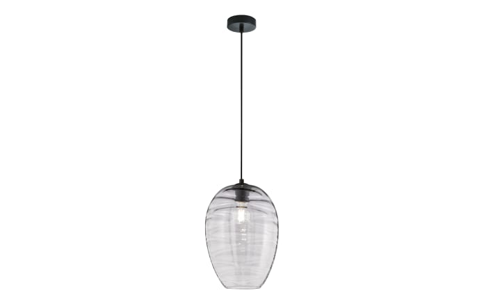 Pendelleuchte Gordes in schwarz matt/hellgrau, 23 cm-01