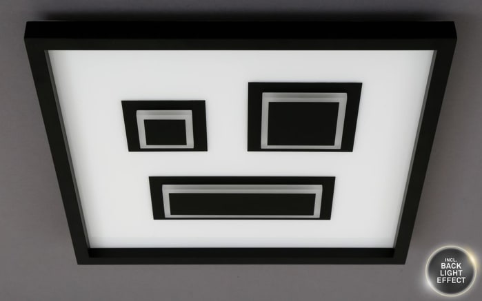 LED-Deckenleuchte Pac in schwarz/weiß, 42,3 x 42,3 cm-02