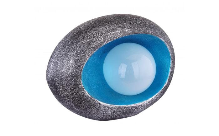 LED-Solarleuchte Stein in silber/blau-03