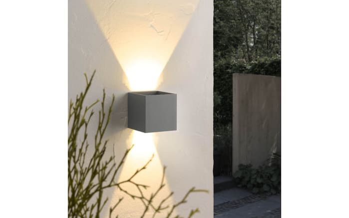 LED-Außenwandleuchte Cubi in hellgrau, 10 x 10 cm-02