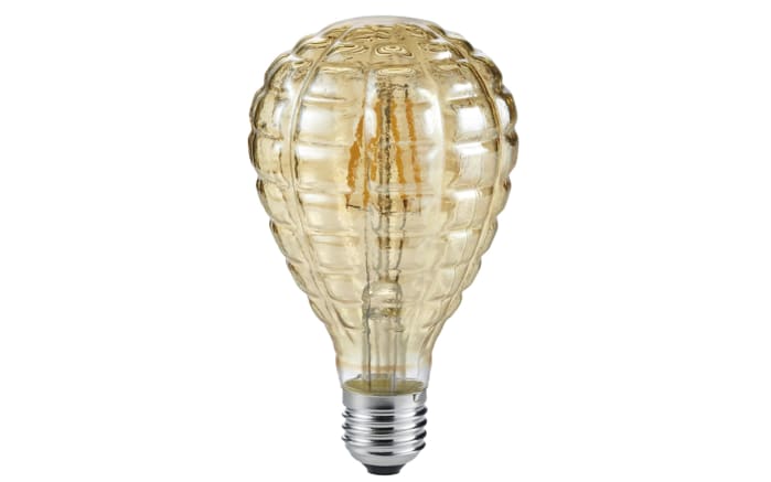 LED-Filament Globe geriffelt in beige getönt, 4 W / E27-01
