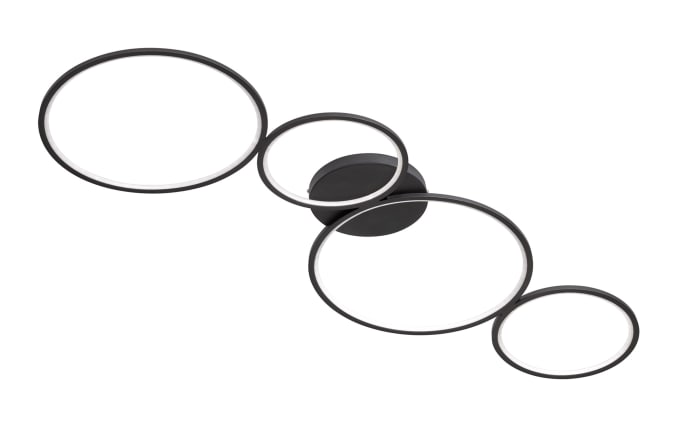 LED-Deckenleuchte Rondo in schwarz, 4-flammig, 97 cm