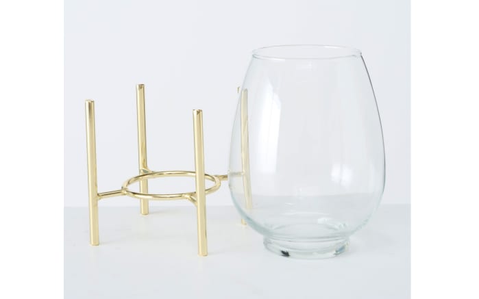 Vase Taro in gold/transparent, 21,5 cm -03