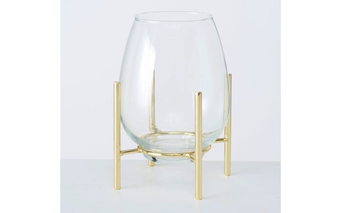 Vase Taro in gold/transparent, 21,5 cm -02
