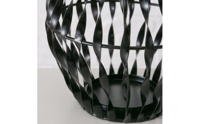 Windlicht Jakel rund aus Eisen in schwarz, 19 cm-02