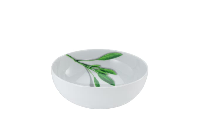 Salatschüssel Insalata mini in weiß mit Salbei-Motiv, 20 cm