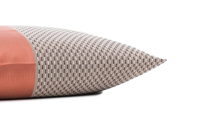 Kissenhülle Calypso aus einem Materialmix in terra, 40 x 60 cm-03