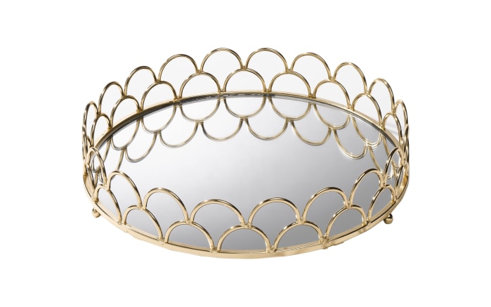 Tablett mit Spiegelboden in gold, 26,5 cm-01