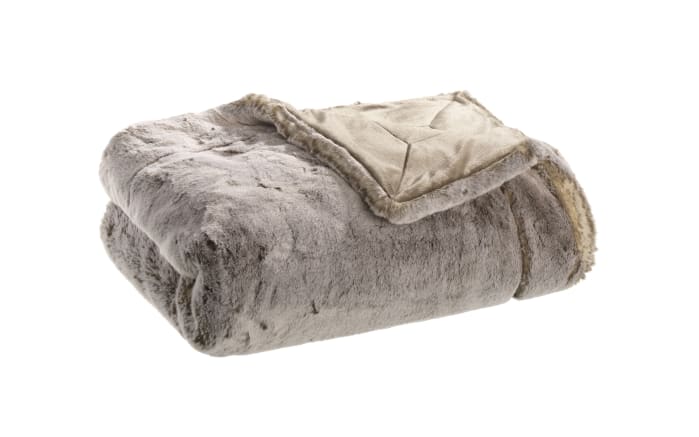 Decke, Fellimitat, taupe, ca. 150 cm x 200 cm-01