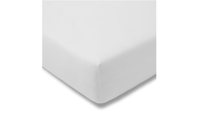 Spannbettlaken Fein Jersey in weiß, 200 x 200 cm-01