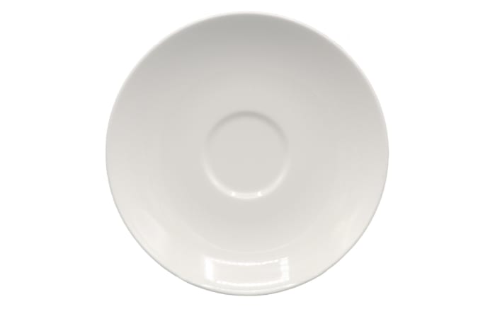Cafe au lait Untertasse Noblesse aus Porzellan in weiß, 18 cm