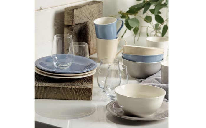 Frühstücksset Horizon Color Loop aus Porzellan in hellblau, 12-teilig-04