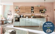 Einbauküche Touch/Structura, hellblau, Eiche Havanna Nachbildung, inkl. Elektrogeräte