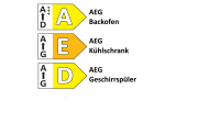 Einbauküche Esilia, fjordblau, inkl. AEG Elektrogeräte