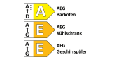 Einbauküche Rosian/Torna, Beton grau, inkl. AEG Elektrogeräte