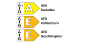 Einbauküche Nordic, weiß/schiefergrau, inkl. AEG Elektrogeräte