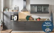 Einbauküche Stana, anthrazit Hochglanz, inkl. Elektrogeräte