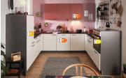 Einbauküche Win, weiß/kaminrot, inkl. Siemens Elektrogeräte