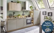 Einbauküche Clare/Plamos, creme/astig Eiche Nachbildung, inkl. Elektrogeräte