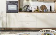 Einbauküche Stana/Plamos, magnolia Hochglanz, inkl. Elektrogeräte