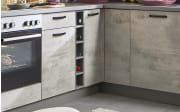 Einbauküche Bailo, beton hell Nachbildung, inkl. Elektrogeräte