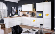 Einbauküche Perfect Brillant, weiß, inkl. Siemens Elektrogeräten
